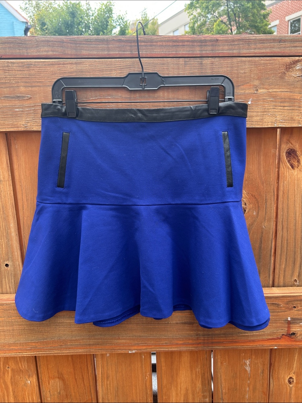 Club Monaco Royal Blue Skater Skirt with Black Trim